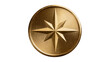 © Hughes - Polished brass compass rose with eight points, isolated on transparent background