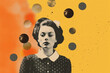© Tetiana - Generative AI vintage effect psychedelic art collage with surreal spring floral theme and abstract aesthetic