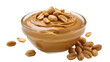 © Nicolas - Creamy peanut butter in glass bowl with whole peanuts, isolated on transparent background
