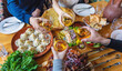 © yanadjan - Georgian cuisine dishes on the table. Selective focus.