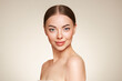 © Oleg Gekman - Portrait beautiful young woman with clean fresh skin. Model with healthy skin, close up portrait. Cosmetology, beauty and spa