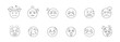 © Designstore8 - Heatwave exhaustion and summer stress emoji thin line icon set. Editable stroke. Vector illustration.