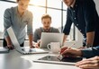 © twilight mist - Collaborative Business Team Working Together on Projects with Laptops