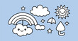 © Salma - Cute kawaii weather illustration set for kids, design, stickers, apps, and flat vector art..eps