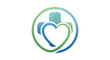 © Haris - Medical health care logo with a heart and cross symbol inside a circle