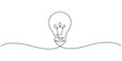 © MD - Light bulb one line art continuous minimalist vector business idea outline illustration. Continuous line drawing of a light bulb, symbolizing creativity, innovation, and startup ideas.