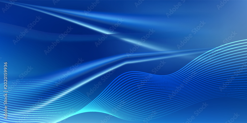 Abstract Blue Gradient Wave Background with Elegant Flowing Lines Stock ...