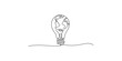 © Sujata - Continuous line drawing of a light bulb with earth inside on white background