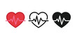 © VectroGraphy - Heartbeat pulse icon set showing medical rhythm signs for health care and cardiac wellness graphic design