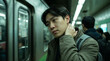 © Guilherme - Exhausted young asian man riding the subway train
