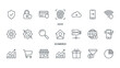 © AHMED - Professional linear technology and cloud computing icon set for software development and server management documentation isolated on white background for clean high quality digital design projects