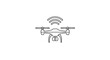 © Tugi - Drone Icon with Wi-Fi Signal Waves - Aerial Technology Concept