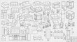 © Jeni - Architectural Sketches of Furniture and Buildings on Grid Paper.