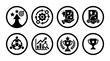 © Kawsar - Business Strategy Icons: Growth, Planning, Teamwork, Success, Analytics, Achievement, Trophies, Vector Set