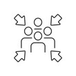 © IMG visuals icons - Assembly point linear icon. Gathering location, evacuation from dangerous situation. Fire safety. Thin line customizable illustration. Contour symbol. Vector isolated outline drawing. Editable stroke