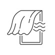 © IMG visuals icons - Airing bedroom linear icon. Office space ventilation. Open window, oxygen in home. Thin line customizable illustration. Contour symbol. Vector isolated outline drawing. Editable stroke