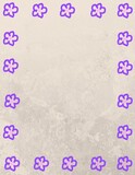 Rough textured paper design with purple floral border
