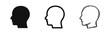 © drawing lines - Human Profile Head Silhouette Icon Set - Psychology Mind and Identity Graphics