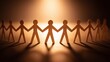 © TensorSpark - Paper cutout people holding hands under warm light symbolizing telephone counseling crisis hotline support and human connection in times of emotional need.
