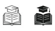 © SHAHRIYAR RASEL - Vector illustration of graduation cap and open book in two styles