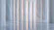 © Karat - abstract bright corridor with soft blue reflections for futuristic architecture interior perspective minimal design and luminous background concept