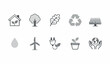 © MD - Eco Life Icons Set House Tree Nature Line Vector Collection