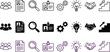 © Eps World - Business and human resources icons set: team resume magnifying glass id badge gears lightbulb handshake stairs with id badge business id badge identification cogwheel mechanics lightbulb