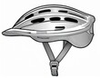 © Denise - line drawing of a bicycle helmet with ventilation holes and chin strap