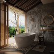 © murattellioglu - Luxury bath and tub, 3d render