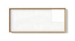 © MD - Horizontal panoramic empty wooden picture frame mockup isolated on white background with horizontal panoramic isolated template minimalist decoration rectangle