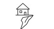 © Cera - House on cliff edge illustration, precarious home, risk, danger, unstable foundation, isolated dwelling