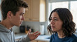 © Arra Vais - Adolescent crying while arguing with another young person in a tense domestic environment. Two adolescents are engaged in a heated discussion, one expressing strong emotions.
