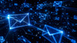 © moyabalinda - Glowing Blue Digital Envelope Icons Connected in a Futuristic Network Structure