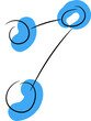 © HEbohARTS - Hand Drawn Blue Share Icon Illustration with Artistic Messy Color