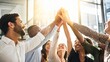 © KAIDUPAN - Successful Diverse Business Team Celebrating Achievement with High Five
