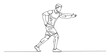 © Maestro - Continuous line drawing of a male runner in motion, ideal for dynamic sports and fitness content