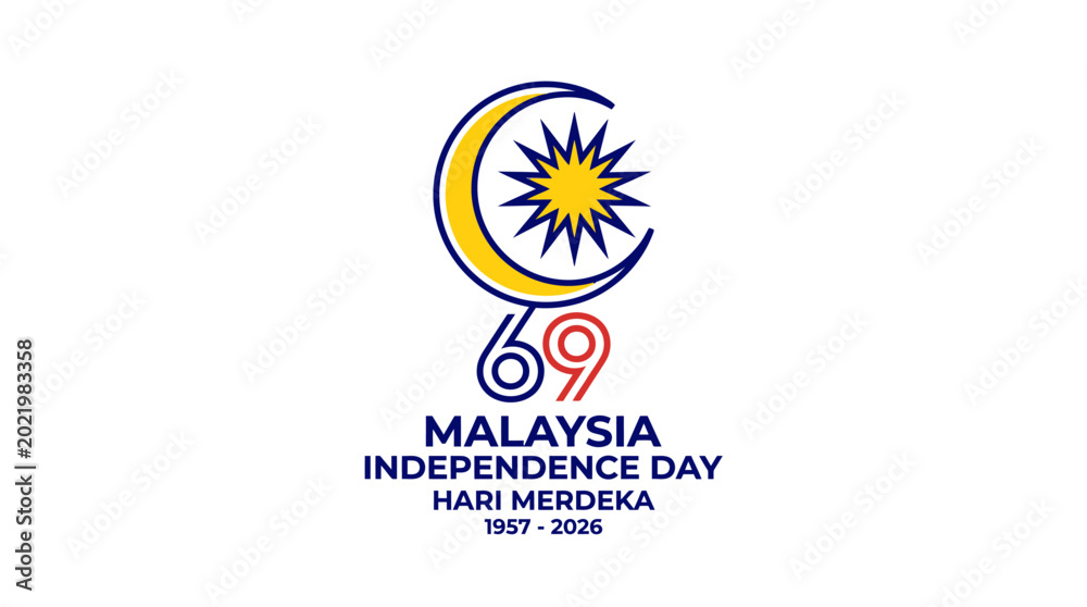Malaysia Independence Day 2026 Celebration Vector - Happy 69th Merdeka ...