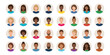© Stocklume - Diverse people avatar icon set for user profile and business team | Flat vector illustration of multicultural headshot portraits