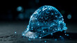 © Parol - Digital safety helmet with glowing blue network connections, smart construction