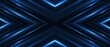 © Arslan - Dark blue glowing neon lines forming a sharp symmetrical x shape against a black backdrop