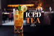 © IrinRashid - Refreshing glass of iced tea with lemon slice and ice cubes celebrating national iced tea day event