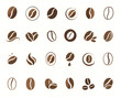 © Aishah05 - A set 24 icon Coffee Bean Flat Roasted Coffee Logo Elements