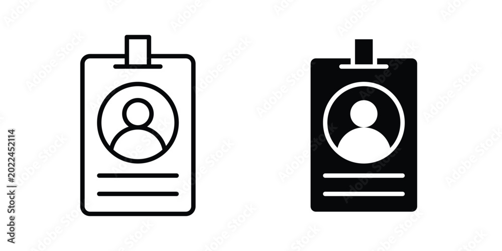ID card icon vector Illustration, Solid and stroke Style Icon Stock ...