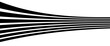 © andi - Black on white abstract perspective line wave stripes with 3d dimensional effect isolated on white.