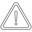 © Shilpy - Minimalist vector illustration of a warning symbol featuring an exclamation mark inside a triangular outline with thick borders.
