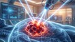 © musgraphy - Advanced medical device targeting a brain tumor in a high-tech operating room environment