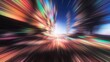 © Kitta Studio - Abstract motion blur of colorful light streaks radiating from a bright center against a dark sky