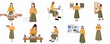 © nada - Professional Female Graphic Designer Character Set in Various Work Poses for Branding and Creative Projects
