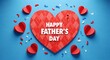 © sarjana - Happy father's day celebration with red heart and confetti design