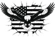 © fashanbd - United States Shape Eagle American Flag Graphic. a fierce bald eagle with wings fully spread wide,Vector illustration eps10